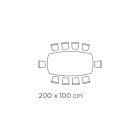 Table Fixe en Verre Extra-clair et Frêne Fabriquée en Italie - Nord Viadurini