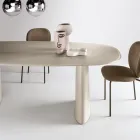 Table fixe pour dix personnes avec plateau en verre et piètement en MDF - Venia Viadurini
