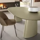 Table fixe pour dix personnes avec plateau en verre et piètement en MDF - Venia Viadurini