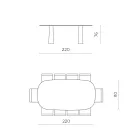 Table fixe pour dix personnes avec plateau en verre et piètement en MDF - Venia Viadurini