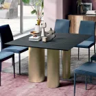 Table Carrée Fixe en Stratifié et Acier Fabriquée en Italie - Ciseaux Viadurini