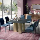 Table Carrée Fixe en Stratifié et Acier Fabriquée en Italie - Ciseaux Viadurini