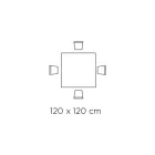 Table Carrée Fixe en Stratifié et Acier Fabriquée en Italie - Ciseaux Viadurini