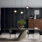 Table Rectangulaire Fixe en Acier et Céramique Made in Italy - Pantalon Viadurini