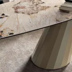 Table Rectangulaire Fixe en Acier et Céramique Made in Italy - Pantalon Viadurini