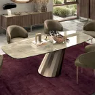 Table Rectangulaire Fixe en Acier et Céramique Made in Italy - Pantalon Viadurini