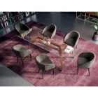 Table Rectangulaire Fixe en Verre Extra-clair et Frêne Fabriquée en Italie - Nord Viadurini