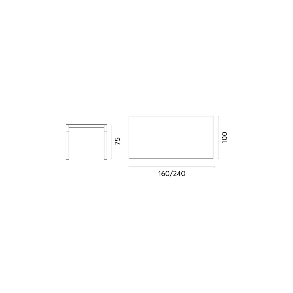 Table de jardin extensible jusqu'à 240 cm avec structure en aluminium - Geoffroy Viadurini