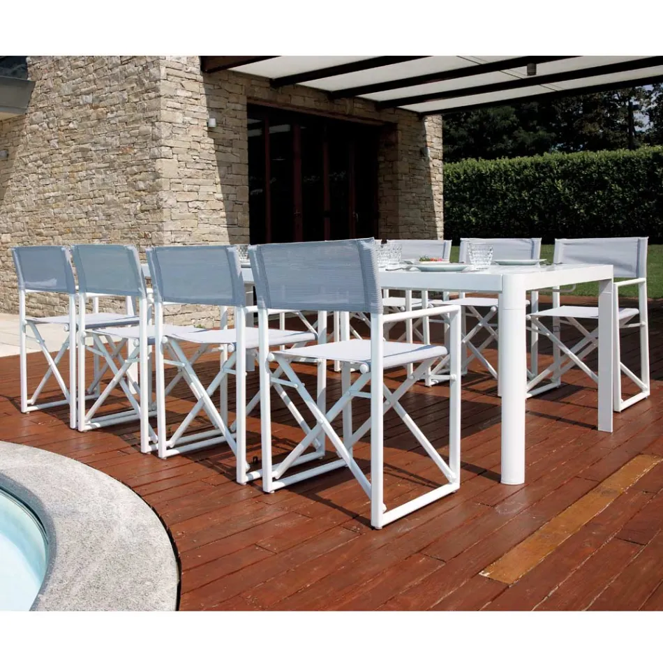 Table de jardin extensible jusqu'à 240 cm avec structure en aluminium - Geoffroy Viadurini