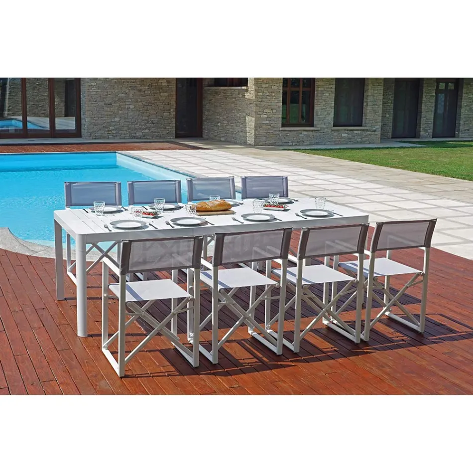 Table de jardin extensible jusqu'à 240 cm avec structure en aluminium - Geoffroy Viadurini