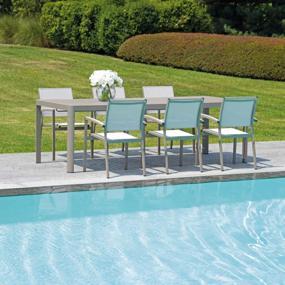 Table de jardin extensible jusqu'à 240 cm avec structure en aluminium - Geoffroy Viadurini