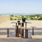 Table de jardin avec assise en aluminium Made in Italy - Plinto by Varaschin Viadurini