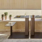 Table de jardin avec assise en aluminium Made in Italy - Plinto by Varaschin Viadurini