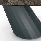 Table et base en céramique finition graphite fabriquées en Italie - Pantalon Viadurini