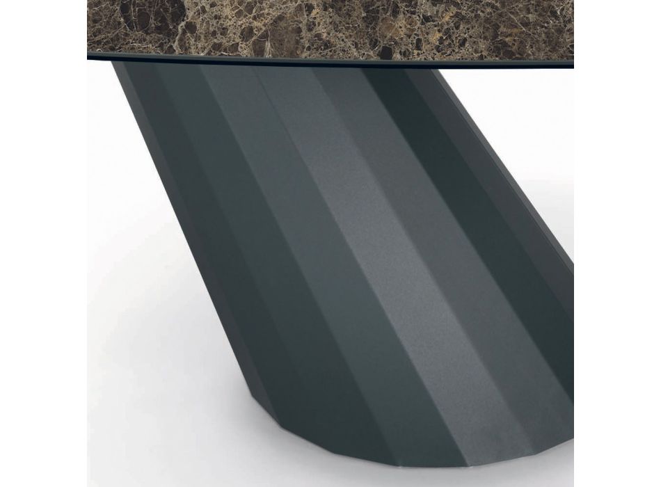 Table et base en céramique finition graphite fabriquées en Italie - Pantalon Viadurini