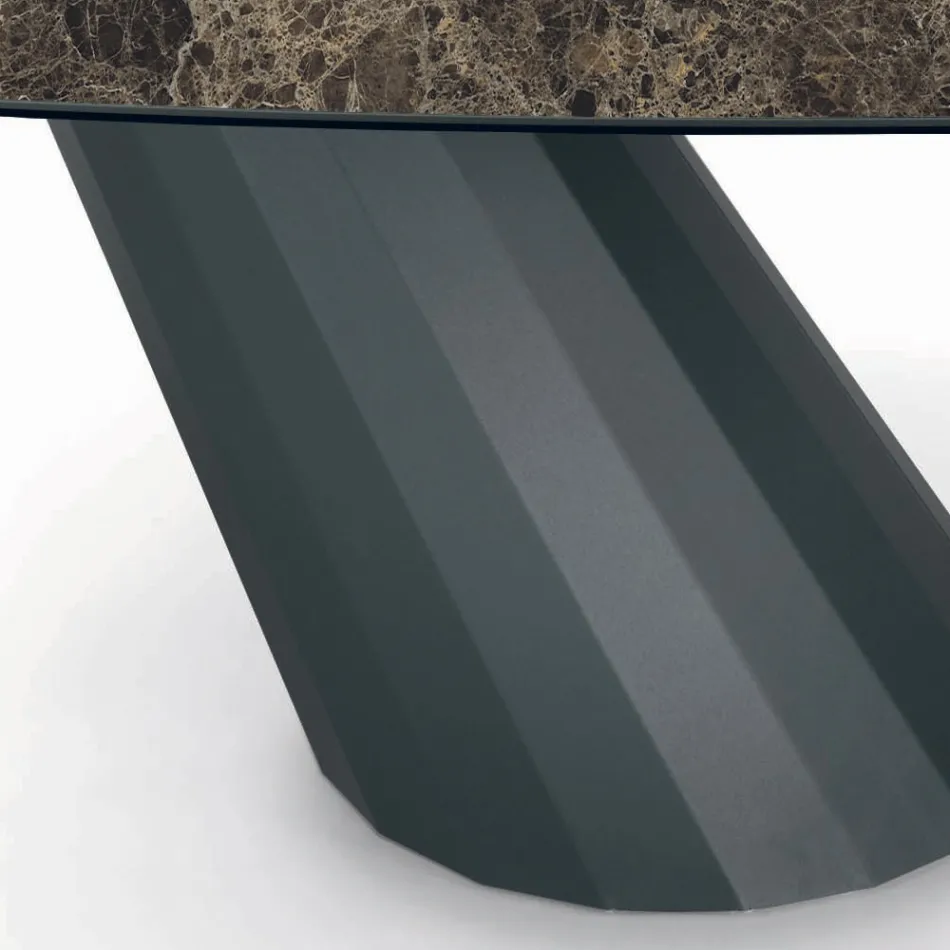 Table et base en céramique finition graphite fabriquées en Italie - Pantalon Viadurini
