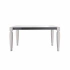 Table design 6 places en céramique et pieds en bois blanc - Claudiano Viadurini