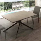 Table en bois Lecce extensible jusqu'à 190 cm avec base croisée Viadurini