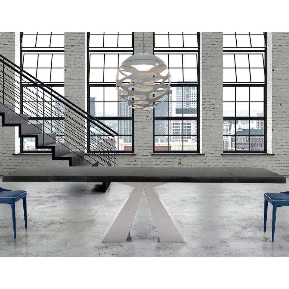 Table moderne en bois extensible jusqu'à 300 cm Made in Italy - Dalmatien Viadurini