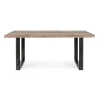 Table en bois d'acacia avec insert recyclé et acier Homemotion - Zalma Viadurini