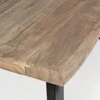 Table en bois d'acacia avec insert recyclé et acier Homemotion - Zalma Viadurini