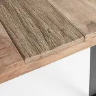 Table en bois d'acacia avec insert recyclé et acier Homemotion - Zalma Viadurini