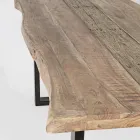 Table en bois d'acacia avec insert recyclé et acier Homemotion - Zalma Viadurini