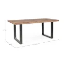 Table en bois d'acacia avec insert recyclé et acier Homemotion - Zalma Viadurini