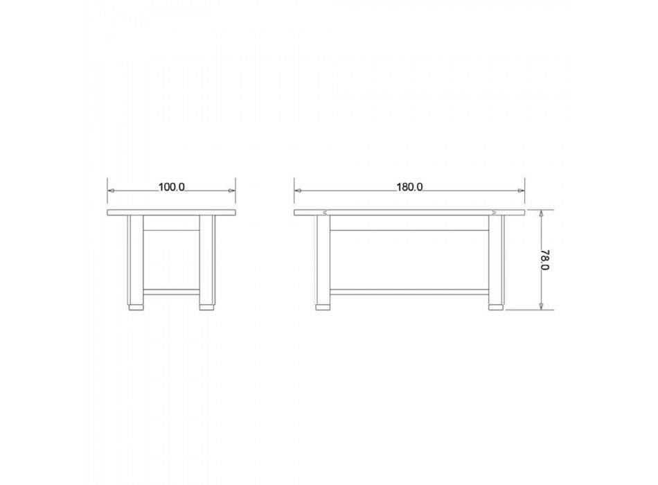 Table design moderne en chêne gris, L180x P100cm, Willis Viadurini