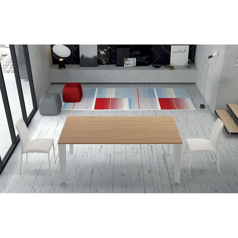 Table en bois plaqué extensible jusqu'à 325 cm Made in Italy – Années 70 Viadurini