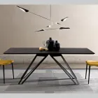 Table en placage de frêne anthracite et métal Made in Italy - Meluso Viadurini