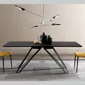 Table en placage de frêne anthracite et métal Made in Italy - Meluso