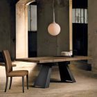 Table design en bois massif fabriquée en Italie Zerba Viadurini
