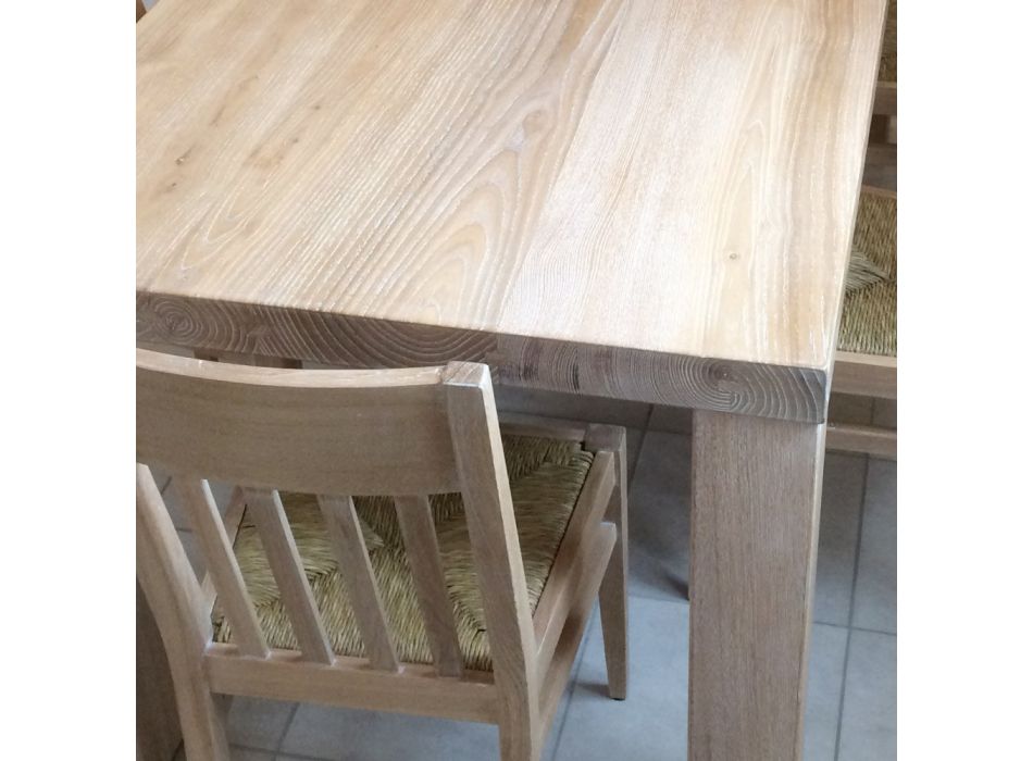 Table en bois de frêne massif de design classique fabriquée en Italie - Nicea Viadurini