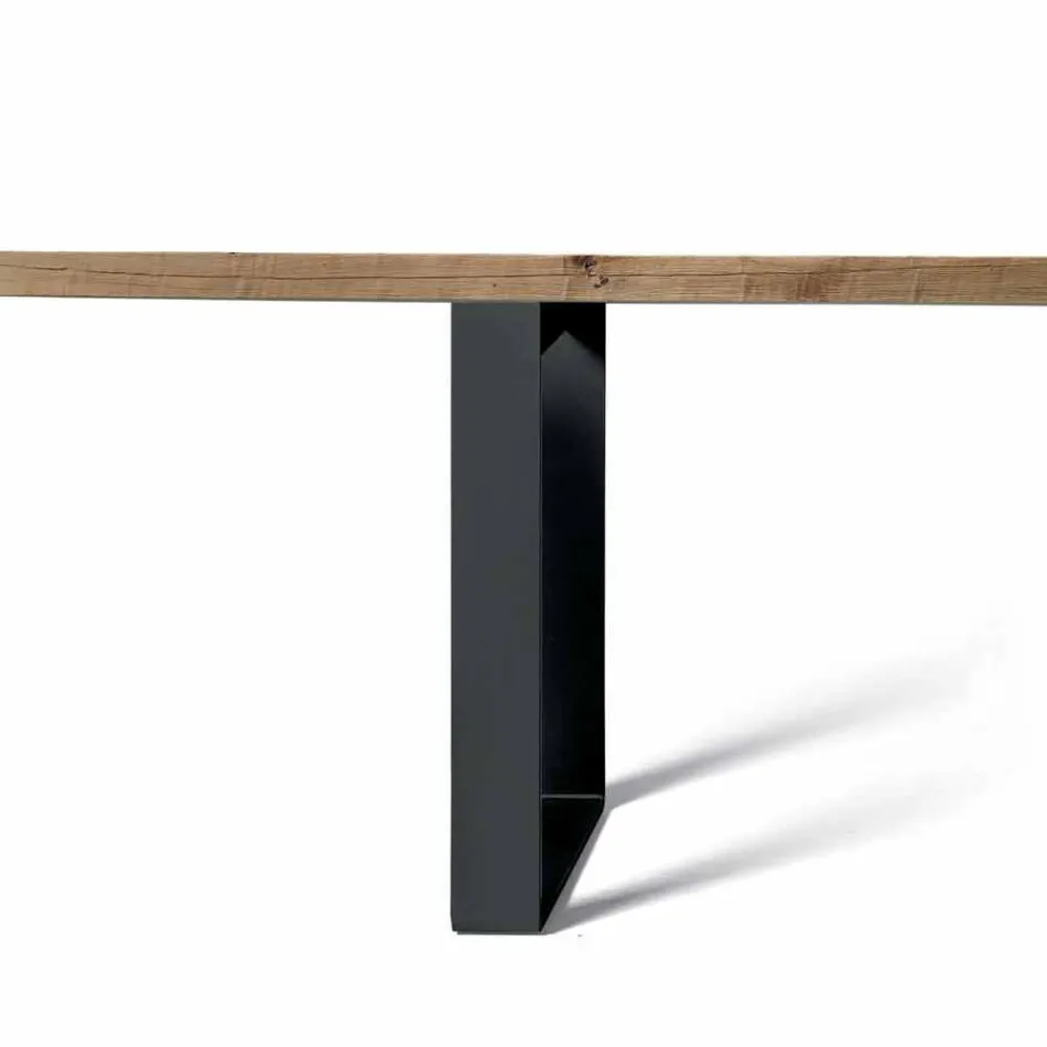 Table design moderne en bois massif aulne, Antonio Viadurini