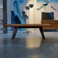 Table en bois massif de aulne naturel de design moderne, Antonio