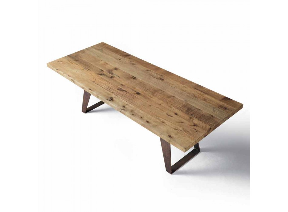 Table design moderne en bois massif aulne, Antonio Viadurini
