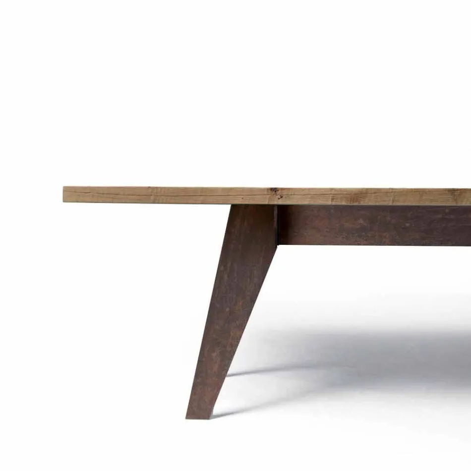 Table design moderne en bois massif aulne, Antonio Viadurini