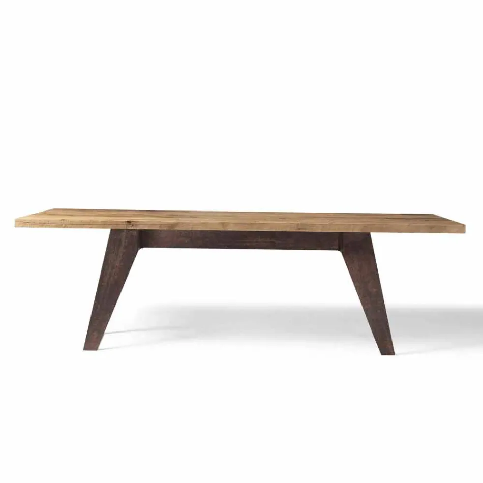 Table design moderne en bois massif aulne, Antonio Viadurini