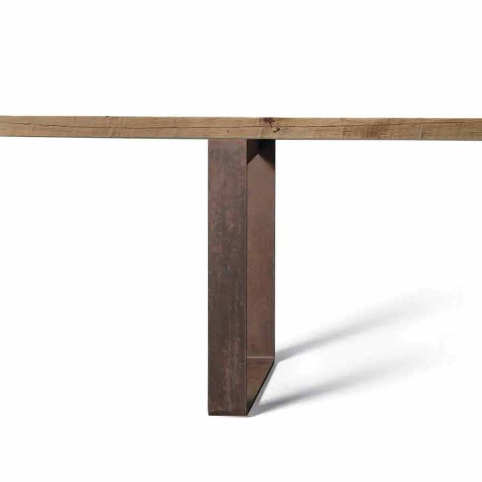 Table design moderne en bois massif aulne, Antonio Viadurini