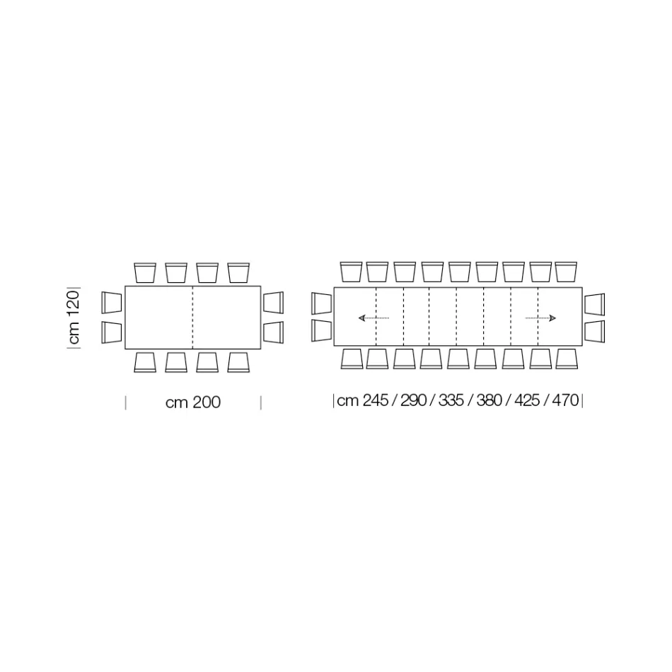 Table extensible en bois mélaminé jusqu'à 470 cm Made in Italy – Gordito Viadurini