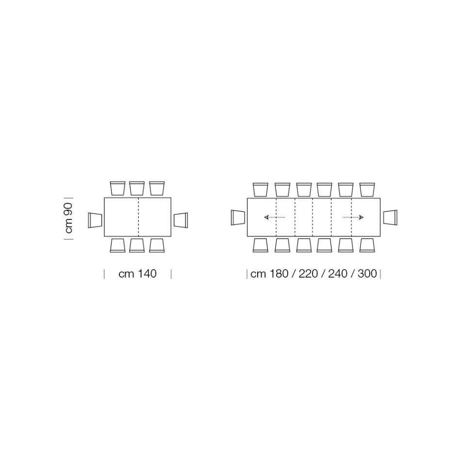 Table extensible en bois mélaminé jusqu'à 470 cm Made in Italy – Gordito Viadurini