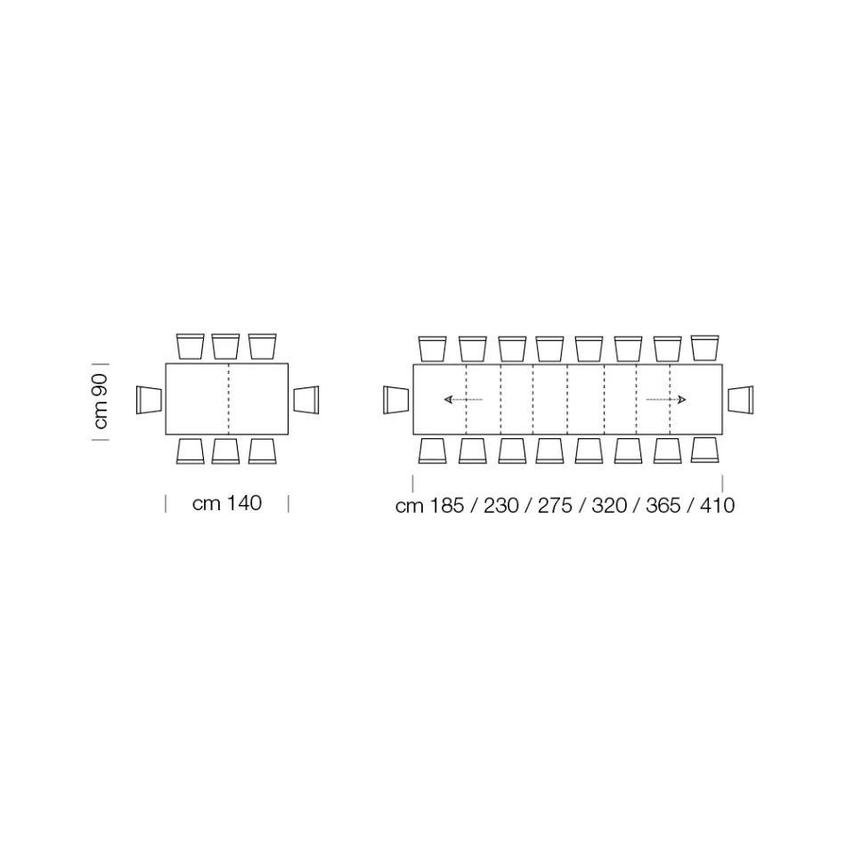 Table extensible en bois mélaminé jusqu'à 470 cm Made in Italy – Gordito Viadurini
