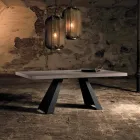 Table en bois de chêne nouée moderne fabriquée en Italie Zerba Viadurini
