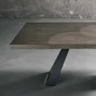 Table en bois de chêne nouée moderne fabriquée en Italie Zerba Viadurini
