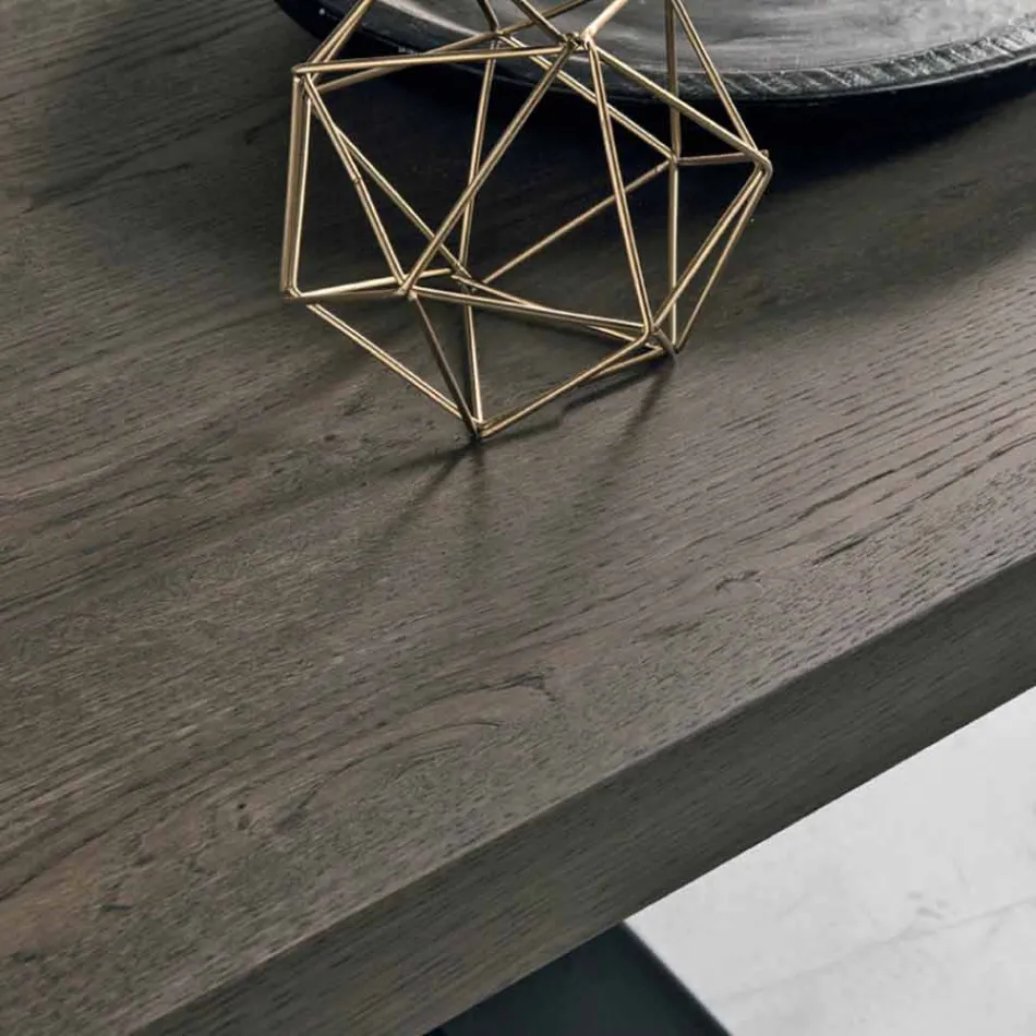 Table en bois de chêne nouée moderne fabriquée en Italie Zerba Viadurini