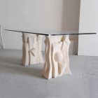 table en pierre avec cristal design moderne Priam Viadurini