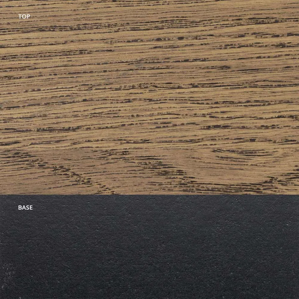 Table en plaqué chêne Masellato et métal Made in Italy - Seoul Viadurini