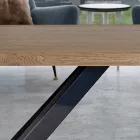 Table en plaqué chêne Masellato et métal Made in Italy - Seoul Viadurini