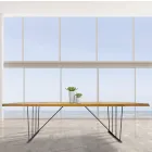 Table en chêne massif et pieds en métal Made in Italy - Consuelo Viadurini